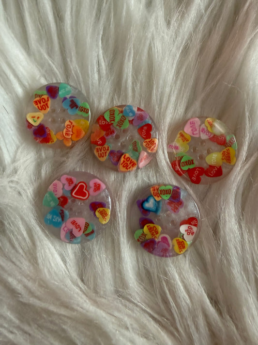Multi Colored Conversation Heart Button